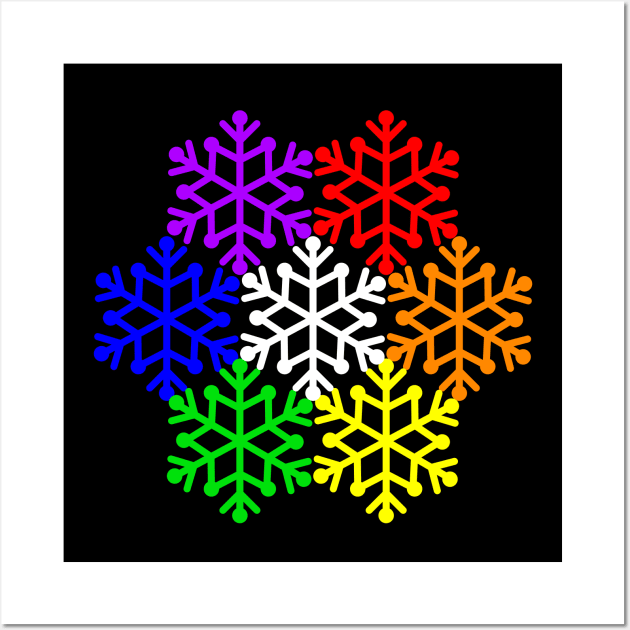 Gay Pride Snowflake Winter Christmas Holiday Wall Art by Muzehack